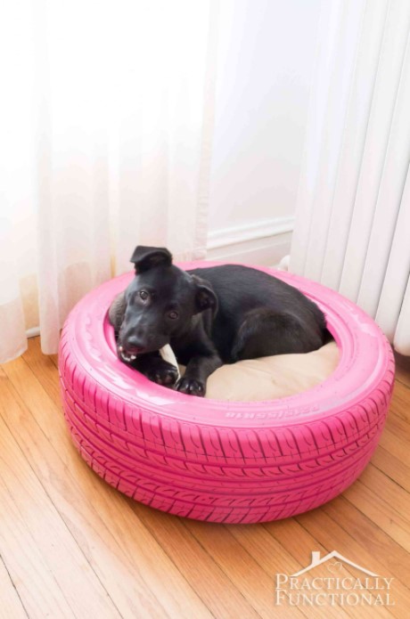 DIY Dog Bed From A Recycled Tire