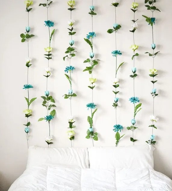 25 DIY Wall Art Ideas to Spruce Up Your Awkward Space – DIY FLOWER WALL 1 DIY FLOWER WALL 1