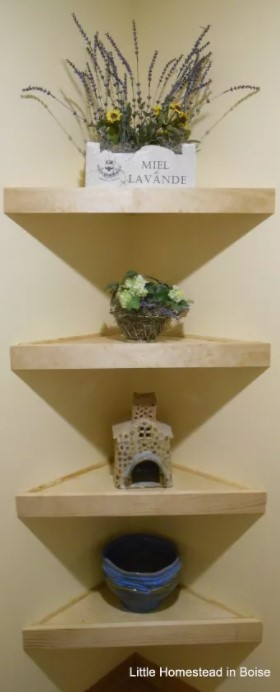 DIY Floating Corner Shelves