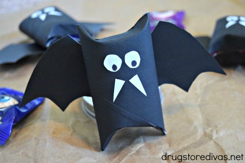 DIY Halloween Bat Candy Tubes from upcycled toilet paper rolls