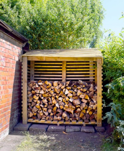 Build a DIY firewood rack backyard