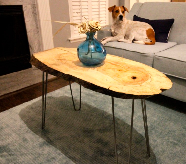 DIY Live Edge Wood Slab Coffee Table