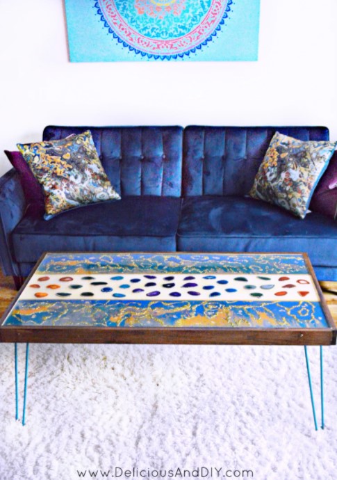 25 Best DIY Coffee Table Ideas Ideas with Free Plans – DIY MARBLED RESIN WOOD COFFEE TABLE DIY MARBLED RESIN WOOD COFFEE TABLE