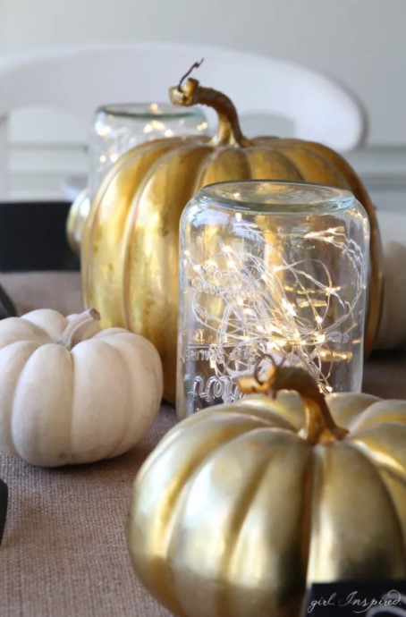 25 DIY Thanksgiving Decoration Ideas – Easy & Simple – DIY MASON JAR LUMINARIES FOR THE THANKSGIVING TABLE DIY MASON JAR LUMINARIES FOR THE THANKSGIVING TABLE