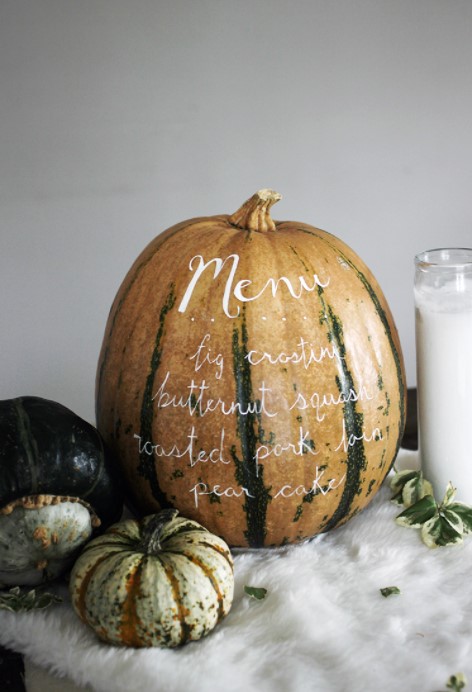 DIY thanksgiving decoration from pumpkin