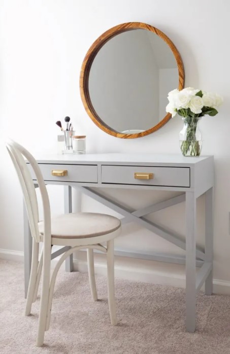 25 DIY Vanity Table Ideas for Your Personal Beauty Space – DIY Makeup Vanity Angela DIY Makeup Vanity Angela