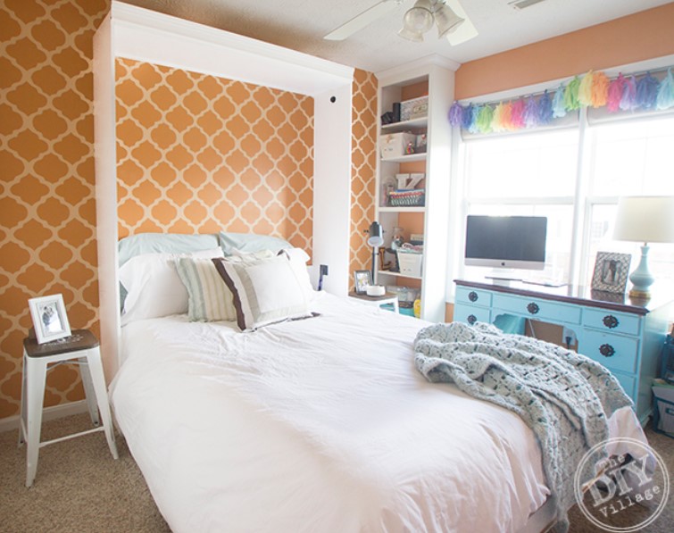 25 DIY Murphy Bed Design Ideas (with Free Plans) – DIY Murphy Bed Making Room For Guests 2 DIY Murphy bed for guest room