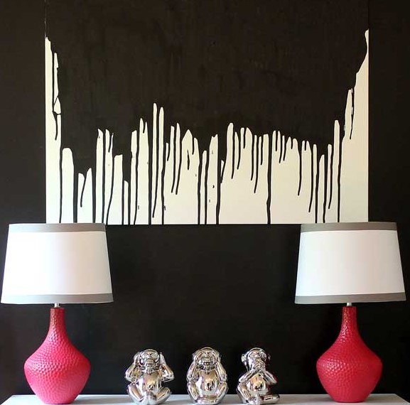 DIY PAINT DRIP WALL ART