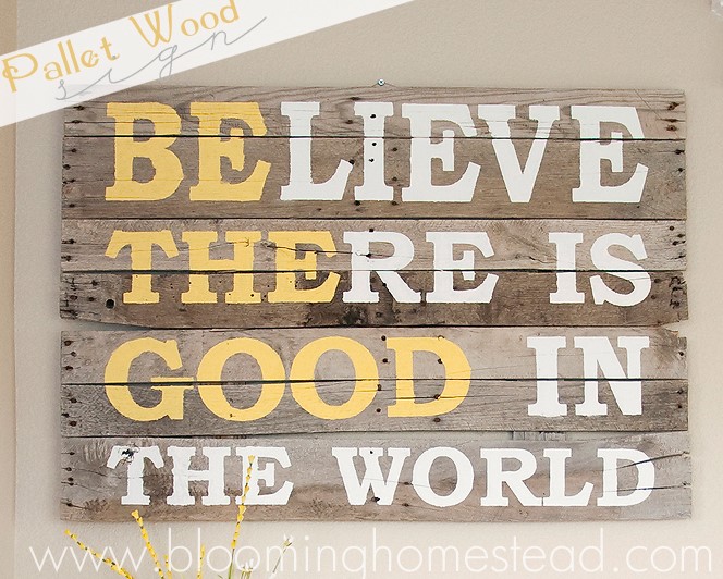 25 DIY Wall Art Ideas to Spruce Up Your Awkward Space – DIY PALLET WOOD SIGN 1 DIY PALLET WOOD SIGN 1