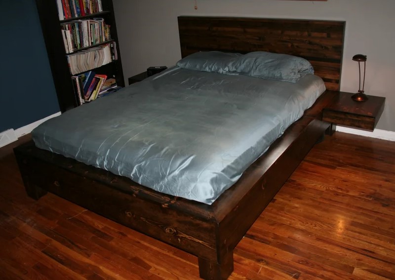 DIY Platform Bed With Floating Nightstands