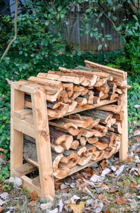 DIY firewood rack outdoor