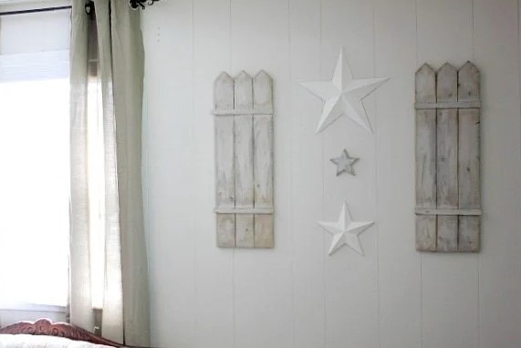 DIY Wall Art Solution Shutters and Stars