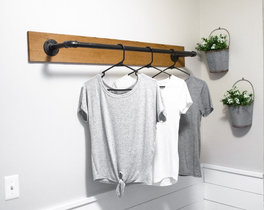 25 Best DIY Clothes Rack Ideas (Simple & Affordable) – DIY Wall Mounted Clothing Rack DIY Wall Mounted Clothing Rack