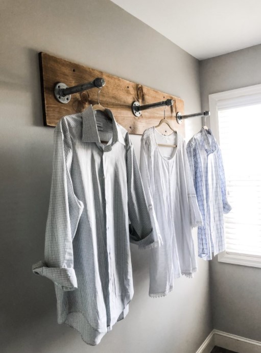 DIY clothing rack for your laundry room