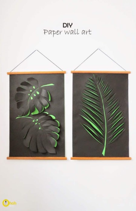25 DIY Wall Art Ideas to Spruce Up Your Awkward Space – DIY paper wall art 1 DIY paper wall art 1