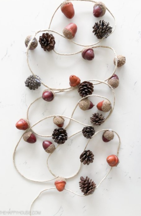 Easy DIY Acorn Pinecone Garland