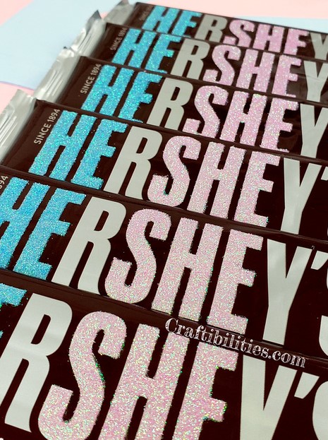 GLITTER HERSHEYS CANDY BARS HE OR SHE