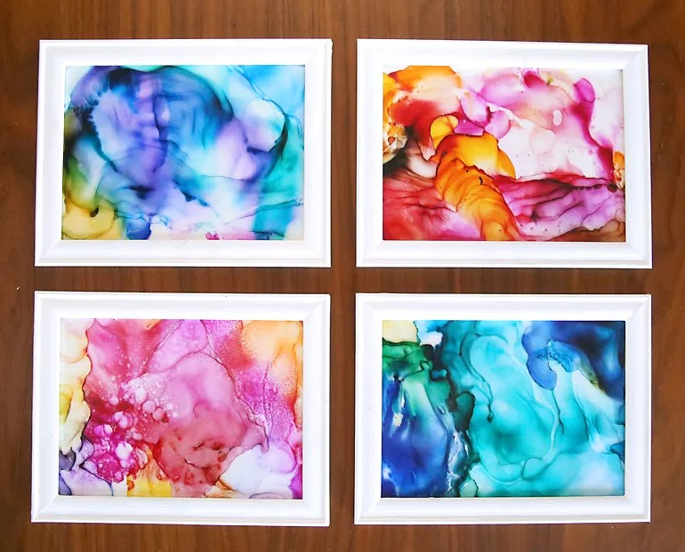 25 DIY Wall Art Ideas to Spruce Up Your Awkward Space – GORGEOUS FIRED ALCOHOL INK ART 1 GORGEOUS FIRED ALCOHOL INK ART 1