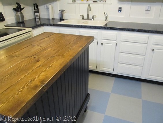 KITCHEN ISLAND MADE FROM DESK