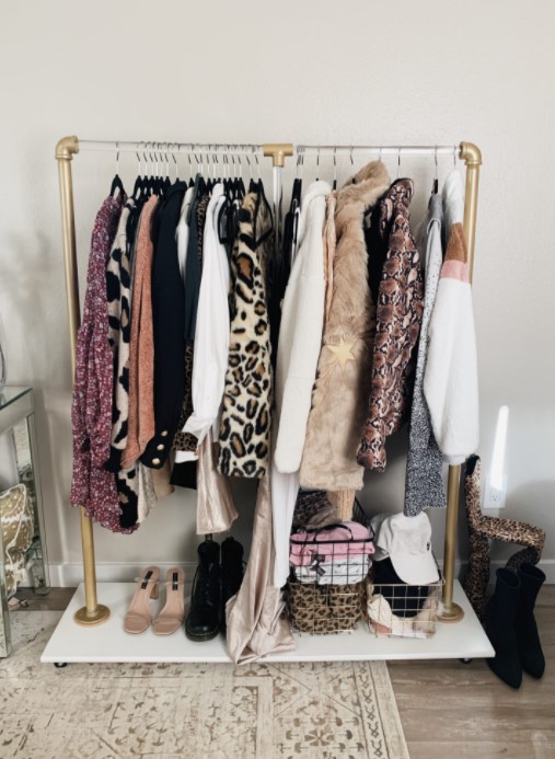 25 Best DIY Clothes Rack Ideas (Simple & Affordable) – Lucite Acrylic Gold Clothing Rack DIY Lucite Acrylic Gold Clothing Rack DIY