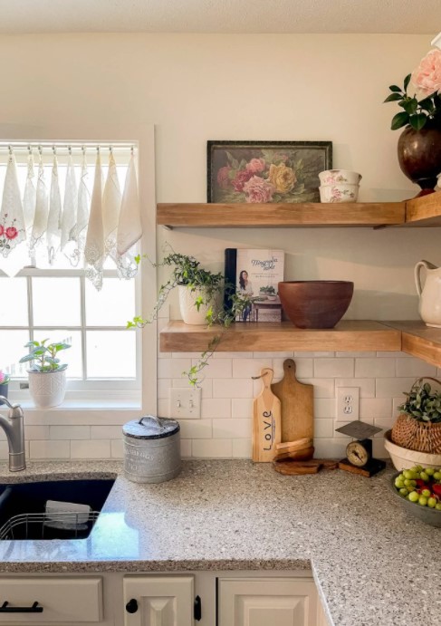 diy floating shelf for kitchen