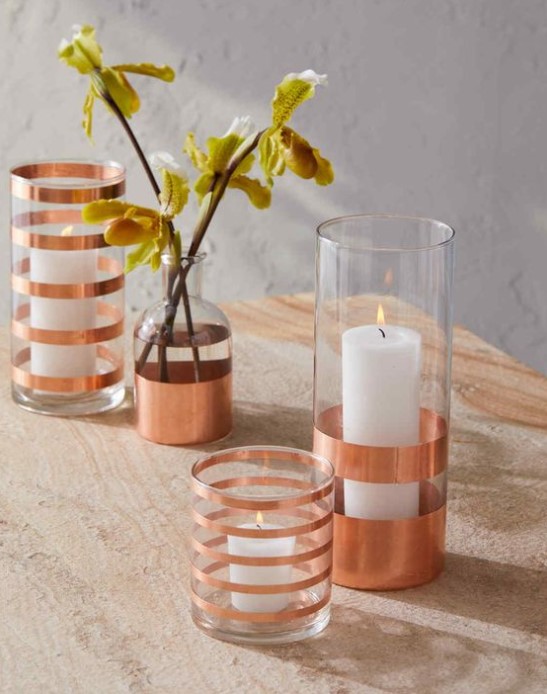 25 DIY Birthday Party Ideas for an Unforgettable Event – Metallic Striped Glassware Metallic Striped Glassware