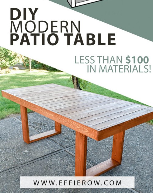 25 Best DIY Outdoor Furniture Ideas (with Free Plans) – Modern Patio Table DIY Outdoor Furniture