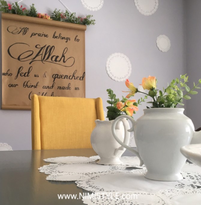 25 DIY Ramadan Decoration Ideas – Easy & Creative – Our DIY Ramadan DIY Doily Table Runner Gratitude Wall Our DIY Ramadan DIY Doily Table Runner Gratitude Wall