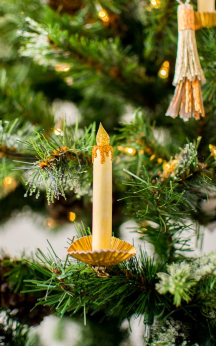 Paper Candle Christmas Tree Ornament