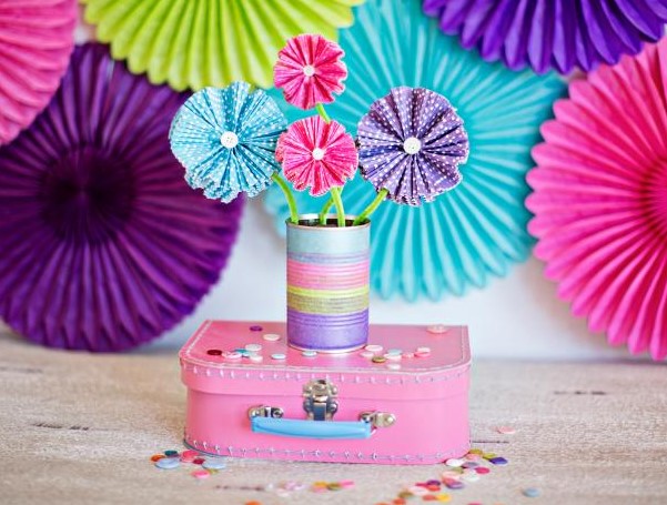 Paper Flowers Using Cupcake Liners