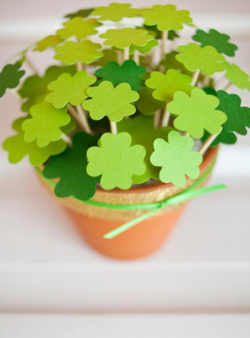 Potted Paper Clovers