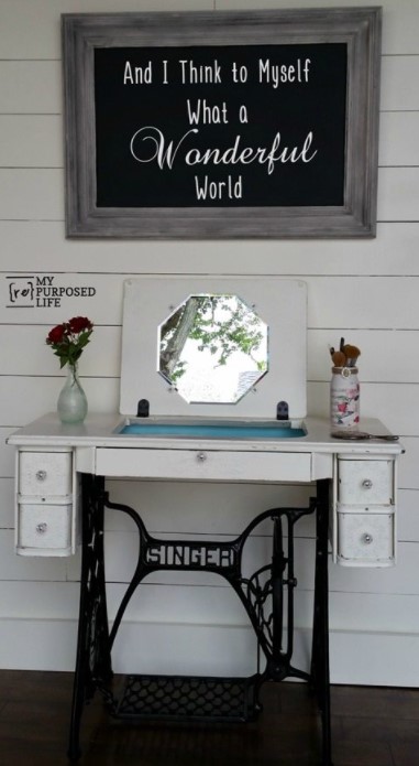 25 DIY Vanity Table Ideas for Your Personal Beauty Space – SINGER SEWING MACHINE INTO DESKTABLEVANITY SINGER SEWING MACHINE INTO DESKTABLEVANITY