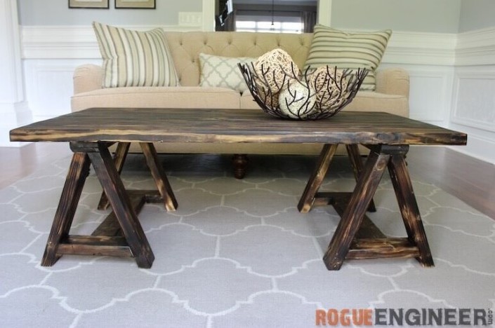 25 Best DIY Coffee Table Ideas Ideas with Free Plans – Sawhorse Coffee Table Sawhorse Coffee Table