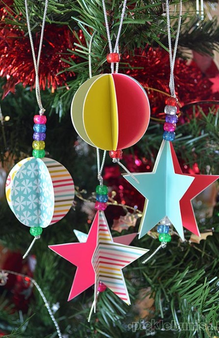 Star and Circle Paper Christmas Decorations