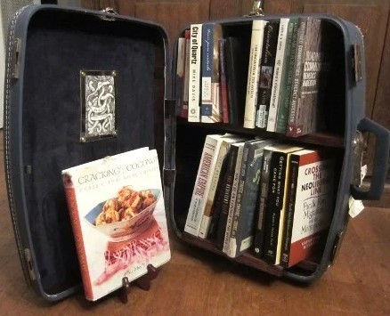 47 DIY Bookshelf Ideas That Will Redefine Your Reading Space – Travel Bookcase in a Suitcase 1 Travel Bookcase in a Suitcase 1