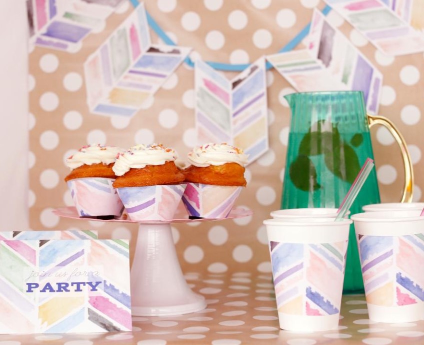 Watercolor Party Decorations