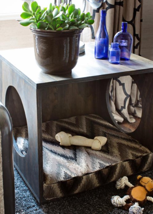 a Plywood Pet Bed and Occasional Table