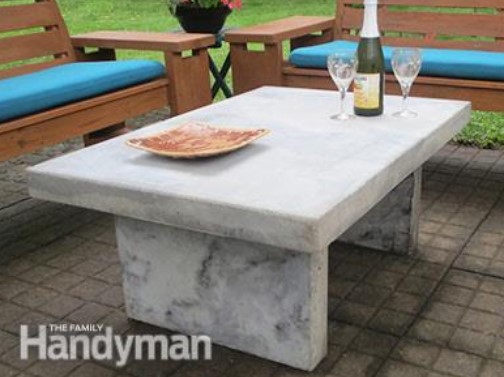an Outdoor Table with Quikrete Countertop