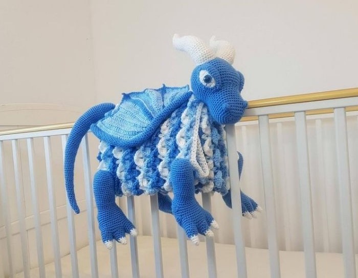 25 Free Amigurumi Dragon Patterns (for Any Skill Level) – 3in1 Ice Dragon Baby Blanket Crochet Pattern 3in1 Ice Dragon Baby Blanket Crochet Pattern