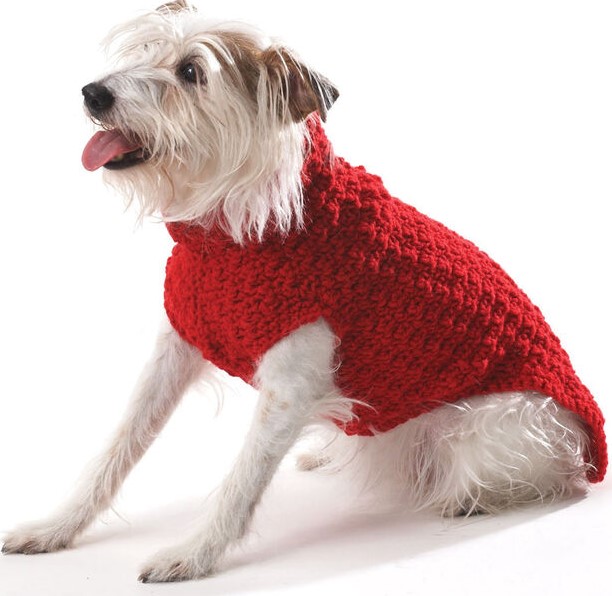 25 Free Crochet Dog Sweater Patterns Your Pup Will Love – BERNAT CROCHET DOG COAT RED BERNAT CROCHET DOG COAT RED