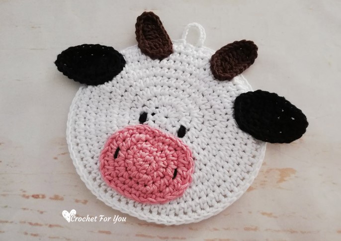 Crochet Cow Potholder Free Pattern