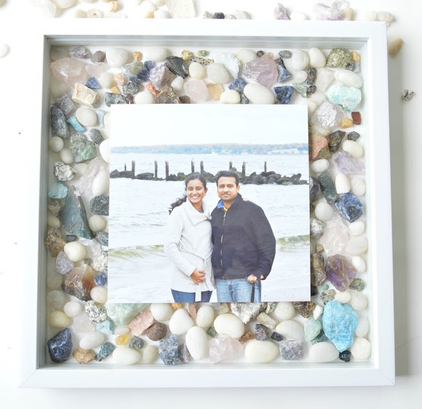 25 DIY Shadow Box Ideas That Are Cheap & Easy to Make – DIY Gemstones Picture frame Shadow DIY Gemstones Picture frame Shadow