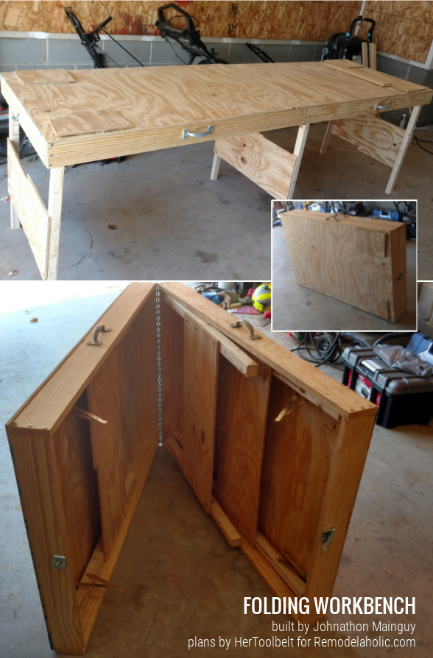 25 Clever DIY Folding Table Ideas with Free Plans – DIY PORTABLE FOLDING WORKBENCH OR LARGE FOLDABLE TABLE DIY PORTABLE FOLDING WORKBENCH OR LARGE FOLDABLE TABLE