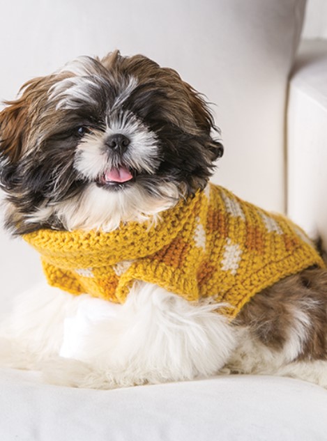 Gingham Style Crochet Dog Sweater