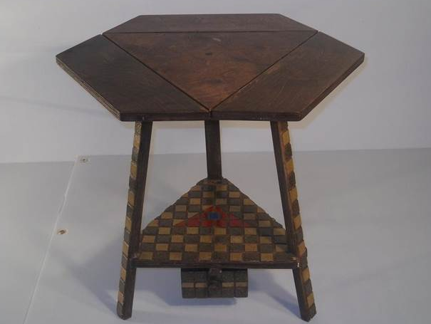 25 Clever DIY Folding Table Ideas with Free Plans – Hexagonal Folding Table 1 Hexagonal Folding Table 1