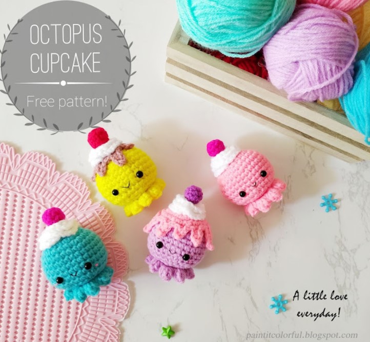 Octopus Cupcake amigurumi pattern