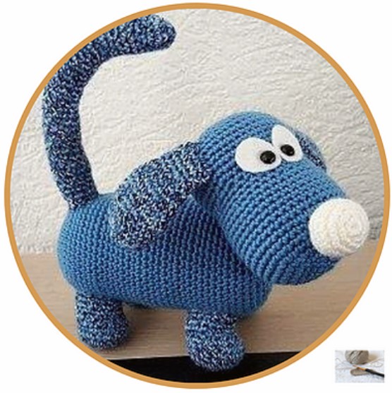 25 Free Amigurumi Dog Patterns (for Any Skill Level) – Sitting Dog Droppie Sitting Dog Droppie
