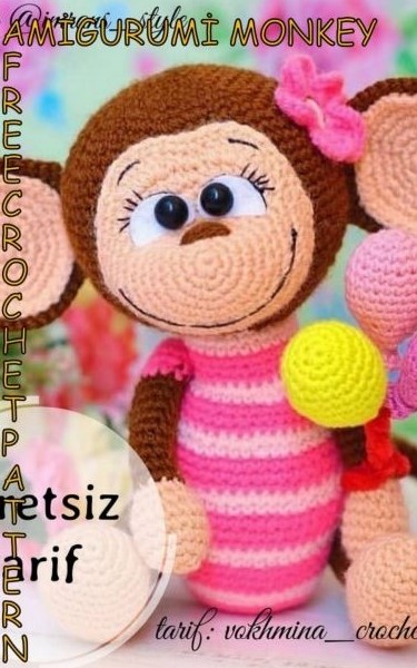 AMIGURUMI CUTE MONKEY FREE CROCHET PATTERN