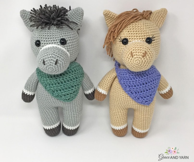 Crochet Horse and Donkey