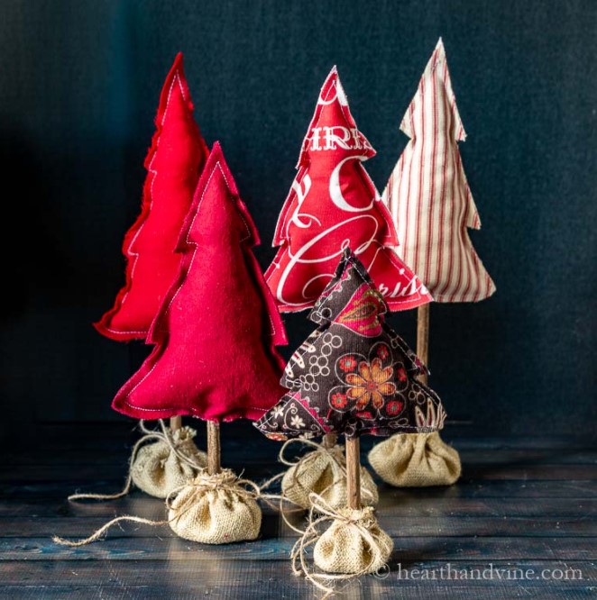 DIY Fabric Christmas Trees